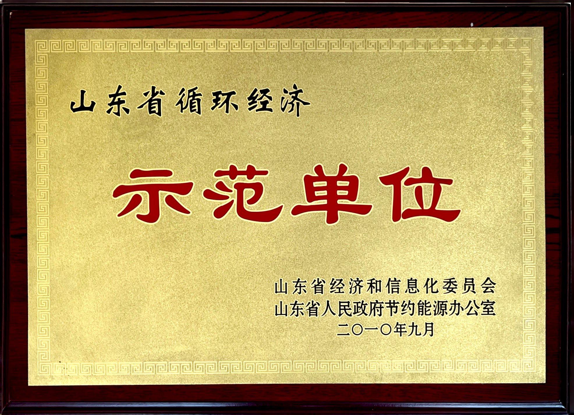 山東省循環(huán)經(jīng)濟(jì)示范單位